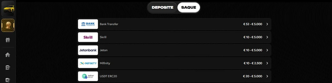Visualize métodos de saque